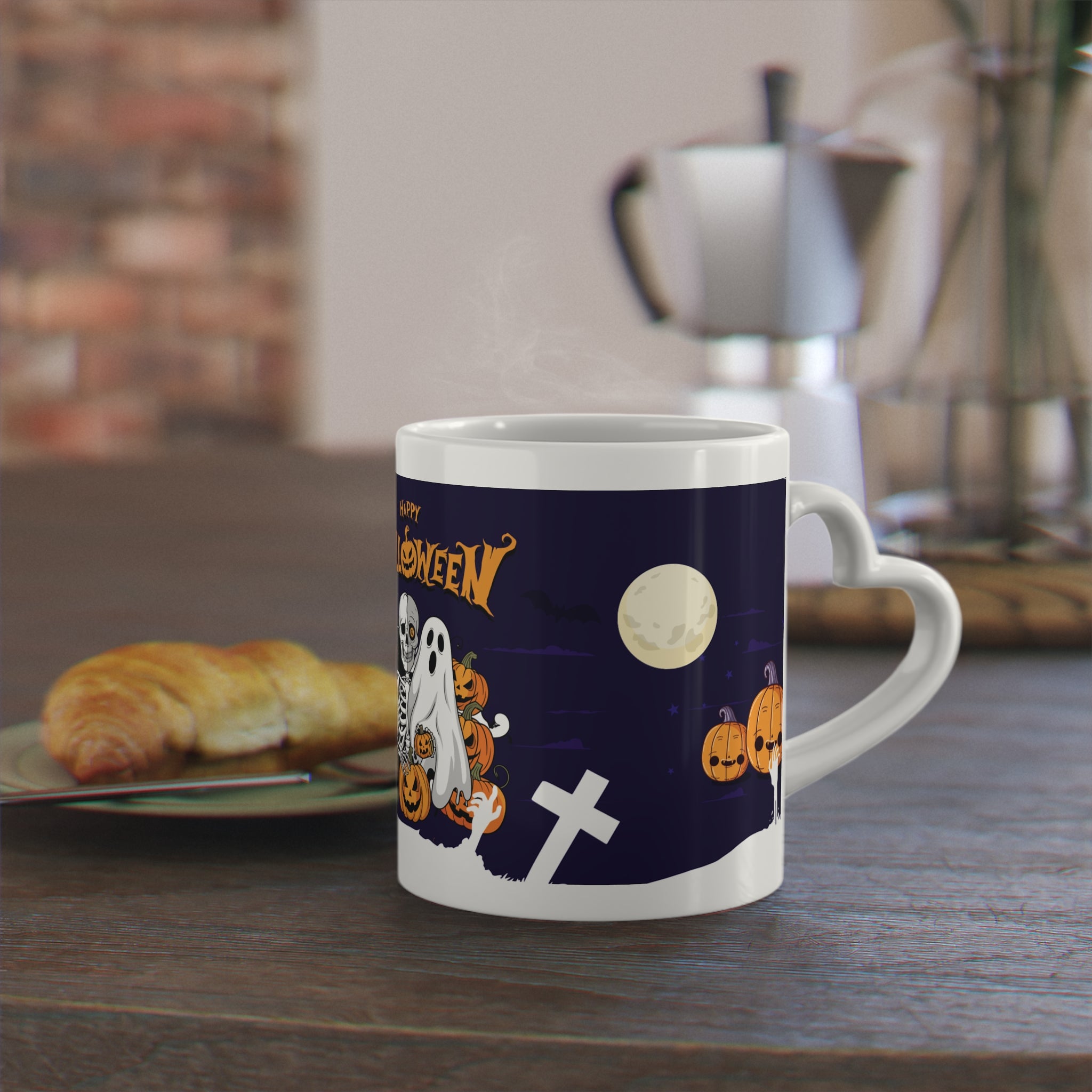 Halloween is Better with Skeleton | Heart-Shaped Mug